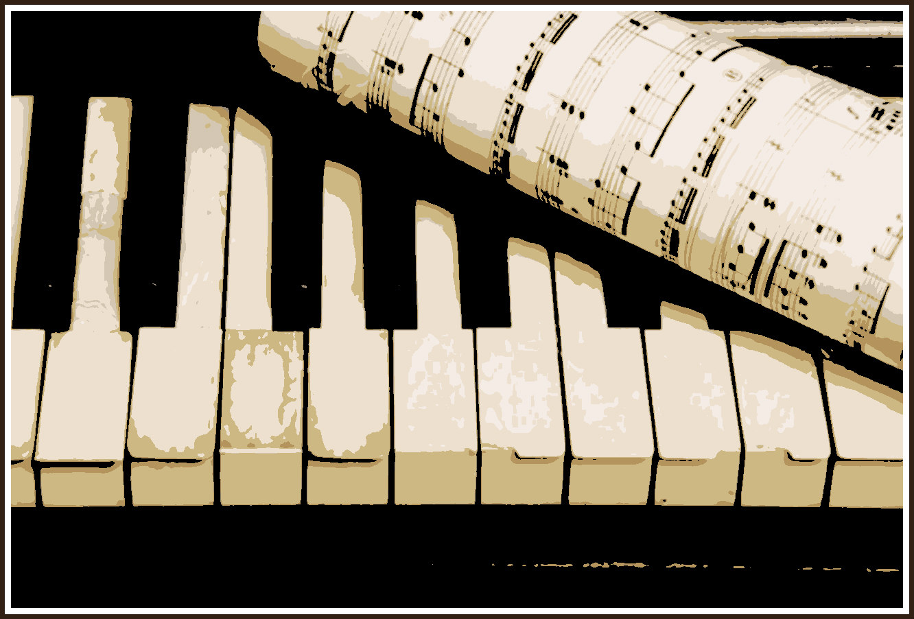 5116652-Vintage-alten-Klavier-und-Blatt-Papier-mit-der-Musik-in-Noten-Lizenzfreie-Bilder